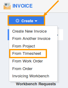 create from timesheet